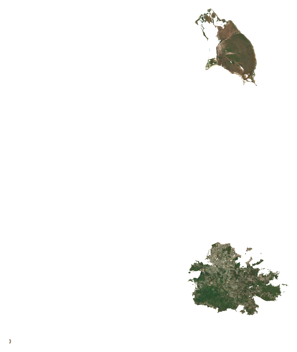 Natural-colour Sentinel-2 median composite of Antigua and Barbuda, January to September 2026